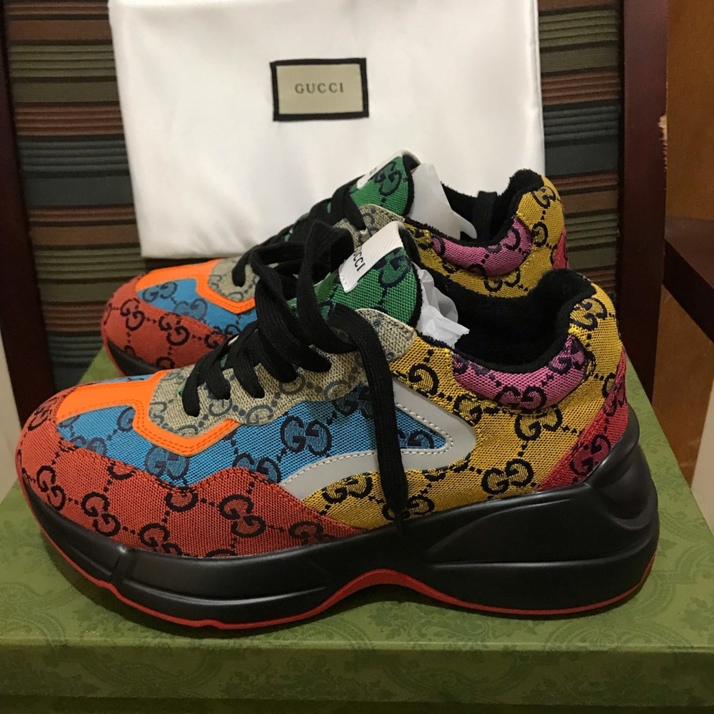 Authentic Gucci Rhyton Sneakers - Picture 3 of 12